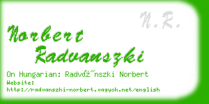 norbert radvanszki business card